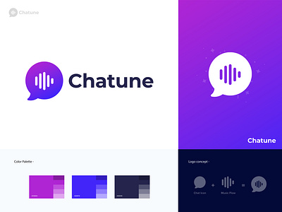 Chatune - Logo design branding agency best logo best shot branding chat design designer graphic design identity branding logo logo design logo idea messages modern logo music music label recording song studio tune