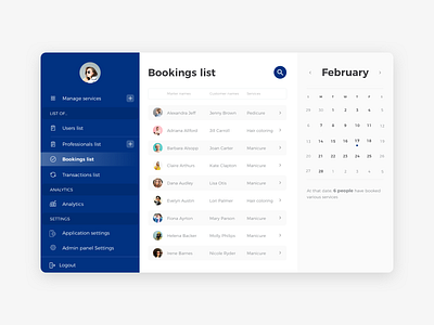 Admin panel admin panel booking booking system cms design interface ui ux web