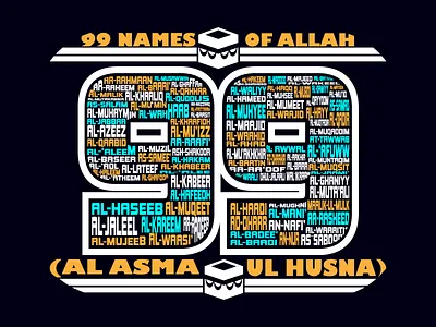 99 Names of Allah Al Asma Ul Husna in english allah 99 name allah 99 name islamic t shirt design t shirt