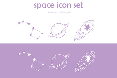 Space icon set design icon illustration space vector