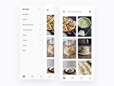 Cookbook - Recipes app food meal meal prep menu mobile product design prototype recipes ui ux