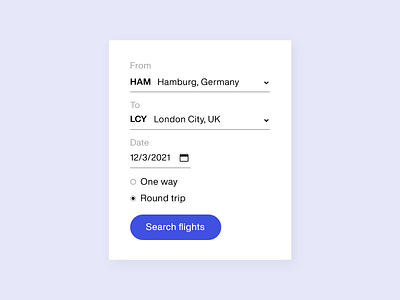 Daily UI Challenge - day #68 daily 100 challenge dailyui design flat flight flight app flight booking flight search minimal search ui