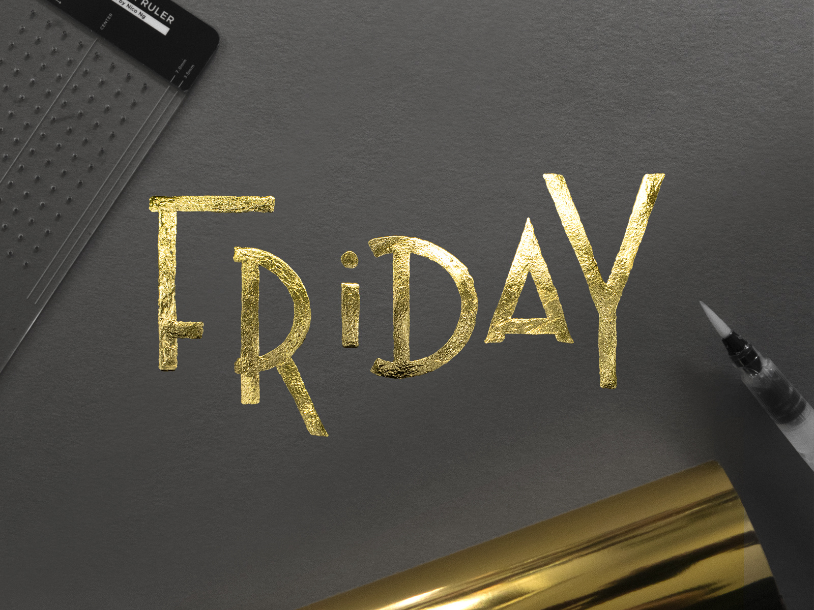 Friday Gold Foil Lettering by Nico Ng on Dribbble