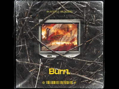 BURN aesthetic album art cover art design mockup photoshop texture trending typography vector