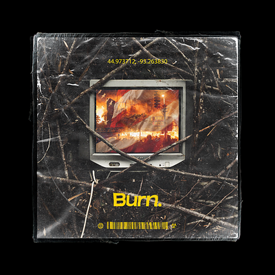 BURN aesthetic album art cover art design mockup photoshop texture trending typography vector