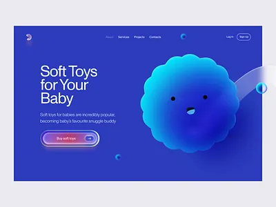 Abstract stylish bubbles. Soft Toys for Your Baby abstract clean design glassy graphic graphics soft ui ux web webdesign website