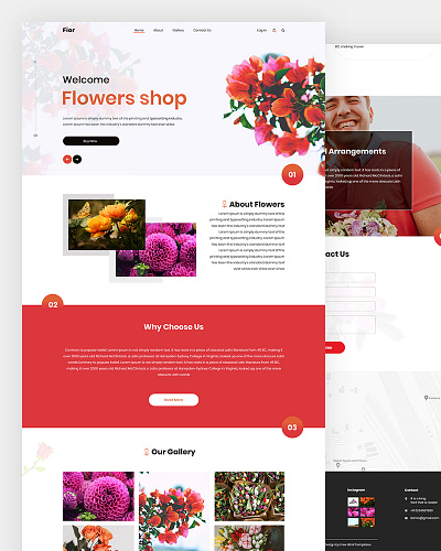 Fior bootstrap bouquet business css decoration flower html5 responsive shop template wedding flower