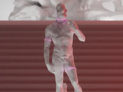 Michelangelo Homer-David statue blender crypto cryptoart cyberpunk homer homer simpson invite loop modern neon nft nfts sculpt simpson statue withfnd