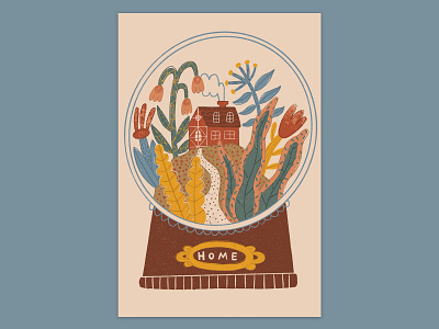 House colorful design flower flower illustration flowers home house illustration illustration art karolina woźniak karwozniak magical texture
