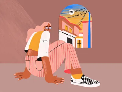 Girl at the window autumn autumn leaves characterdesign chess dailyillustration dalì design digital illustration graphic design graphicdesign illo illustration illustration art illustrationoftheday sneaker art sneaker illustration sneakers texture vans window