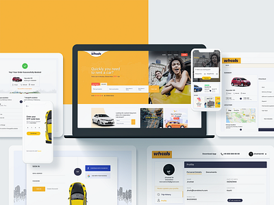 Rent a car -Mobile App, Website Design app design icon illustration logo minimal typography ux web website