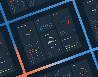 Construction Project Monitoring Dashboard dark theme dashboard design monitoring ui visual data