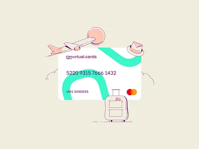 Travel Payments aeroplane aircraft airplane financial tech financial technology fintech hat holiday line art line illustration linework luggage minimal panama hat payments plane suitcase travel travel payments travelling