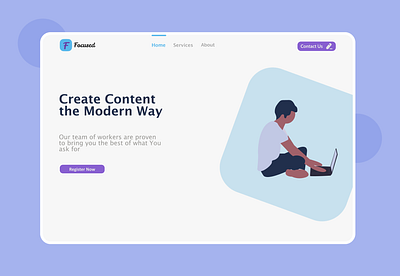 Focused illustration logo minimal modern design ui web
