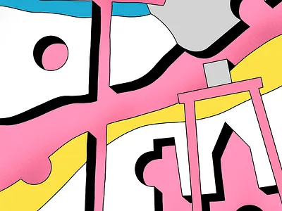 Eight of Coins blobby colorful drawing illustration weird