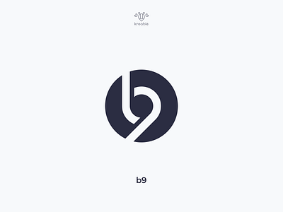 b9 9 b cool initial logo minimalist modern monogram simple strong