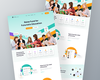 Education loan landing page ui acamedic android b2b b2c design system e learning edtech education finance fintech fundraiser ios loan mobile app saas saas landing page startup student universities web