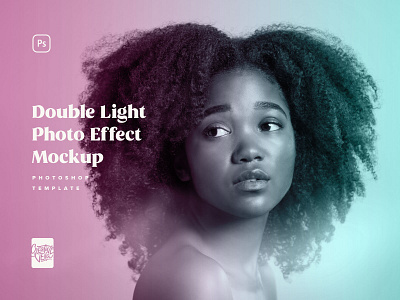 Duotone Photo Effect Mockup action color double duotone effect filter free photo psd mockup template veila