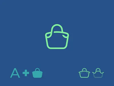 A/ Bag/ Basket/ Shopping bag cart graphic design identity letter a line logo minimalist negativespace shopping