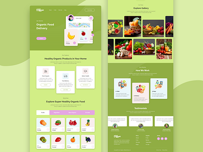 Organic Food Website clean creative delicious delivery app delivery service design ecommerce flat design food fruit health healthy landingpage organic trending uiux vegetables web webdesign website