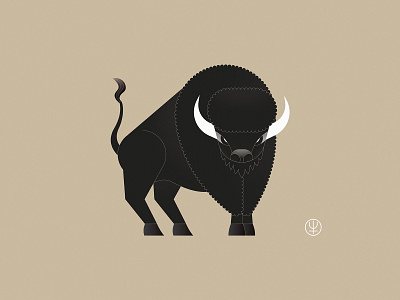 Bison animal bison black buffalo chinese zodiac illustration minimalist vector wild animal wildlife