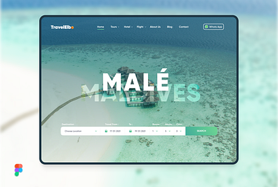 TravelElbo "Landing Page" hero hero section landing design landing page landingpage maldives search bar tourism tourist