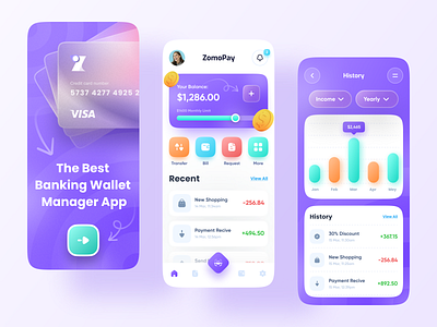 Banking Mobile App app design app ui bank banking banking app colorful debit finance finance app financial app imran loan minimal mobile money trendy ui user experience wallet web