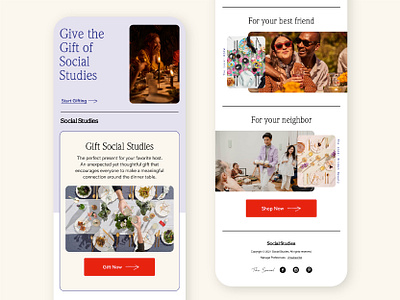 Lifestyle-focused email for Social Studies beige branding branding design clean email email design email layout email marketing email template lavender layout design lifestyle brand minimal product page simple design typography white