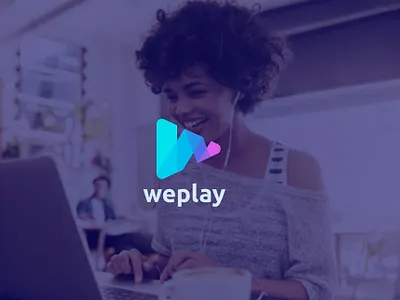 weplay colorful designer graphic logos modern online play stream streaming video