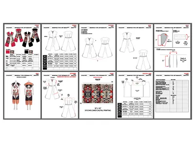 Technical Pack for Floral Jumpsuit Spring digital art fashion illustrator technical illustration technical pack