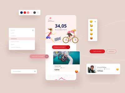 Sports App II 2d app concept layout rosa running smartphone sports ui ux website websites white