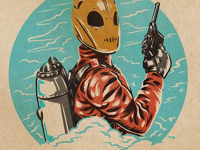 Rocketeer design disney drawing illustration procreate rocketeer vintage design