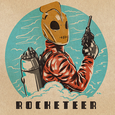 Rocketeer design disney drawing illustration procreate rocketeer vintage design