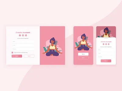 Yoga Guru (registration form) account design mobile app mobile ui register registration registration form uxui