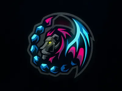 Manticore Mascot Logo angry art branding design e sports greece illustration logo manticore mascot mascot logo mythology neon vector