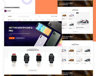 Khoomi Ecommerce UI Kit dailui design ecommerce ecommerce design illustration store ui uid uikit uikits ux uxui web