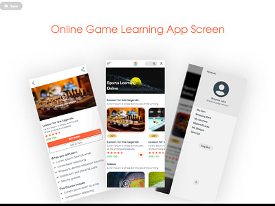 Online Sports Learning App app design mobile app mobile app design mobile ui ui ui ux uidesign uiux ux