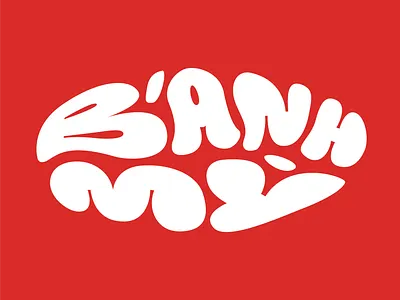 Bánh Mỳ bread illustration logo minimal red typeface typography vietnam