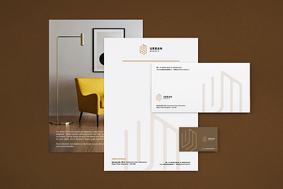 Urban Module Business Stationery brand design brand identity branding mockup business stationery flatlay logo minimal visual identity