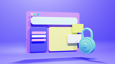 Desktop security 3d modeling blender 3d cycles illustrator pastel render security shadow