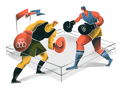 Summer Olympic Sports: Boxing boxers boxing boxing ring design design studio digital art digital illustration digital painting fight fighters graphic design illustration illustration art illustrations illustrator olympic games olympics people sports sportsman