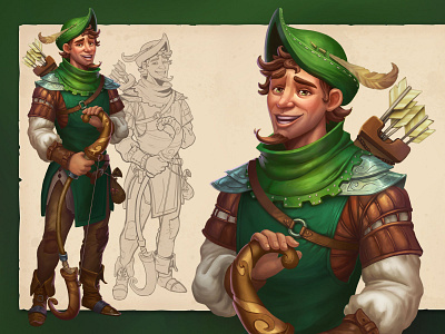 Robin Hood character concept concept art game illustration robin hood sketch slots