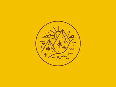 ⛰️☀️🌲 badge badge logo illustration landscape logo texture vector