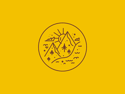 ⛰️☀️🌲 badge badge logo illustration landscape logo texture vector