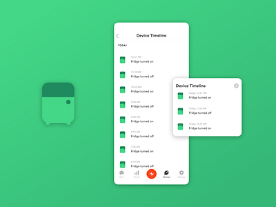 Sense device timeline app device timeline electricity energy fridge home electricity home energy mobile sense smart home timeline ui