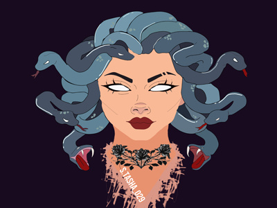 Medusa Illustration adobe illustrator design digitalart dribbbleart dribbbleweeklywarmup funky and fresh illustration art medusa vector