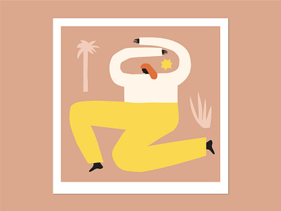 Catch the Sun art print figure illustration illustration nature palm tree summer sun