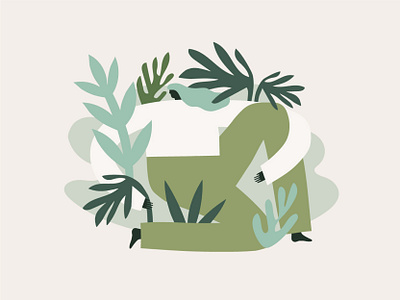 Jungle Woman figure illustration illustration jungle nature plants