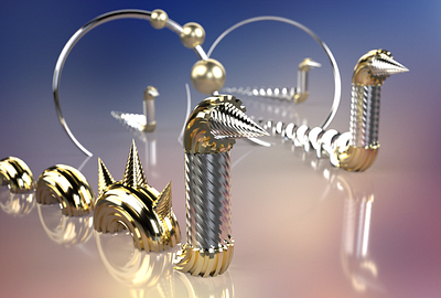 Screws Current View 3d 3d modeling abstract art colours dimension graphics