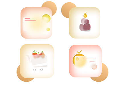 glassmorphism icon | masukpasar.id design flat glassmorphism icon illustration ui
